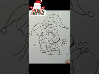 Christmas 2021 | Santa Claus drawing | Greeshma's Creation #shorts #merrychristmas