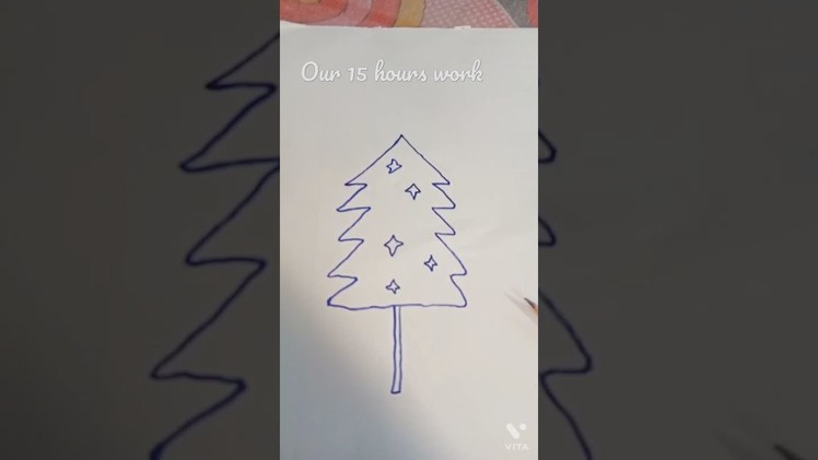 Christmas tree hand draw drawing from Arts hit #Factromice @Hitsblock