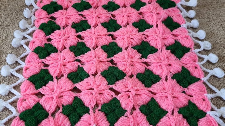 Crochet table cover, Square thalposh, woolen table mat,crosia ke design @Santosh All Art