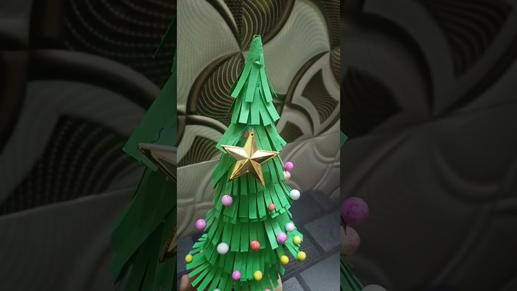 DIY home made Christmas tree art  ???? and crafts # shorts #