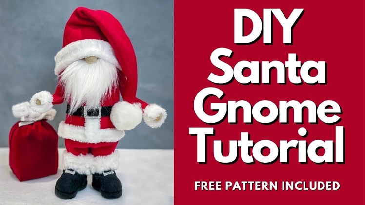DIY Santa Gnome Tutorial.No sew gnome.Christmas Gnome.Standing Santa