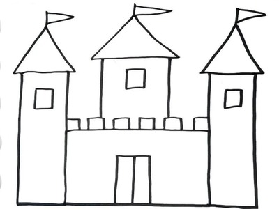 How To Draw a Castle VERY EASY For Kids
