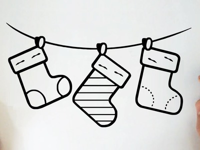 HOW TO DRAW CHRISTMAS STOCKINGS