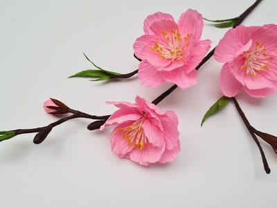 How To Make Peach Blossom Paper Flower #2. Paper Flower. Góc nhỏ Handmade