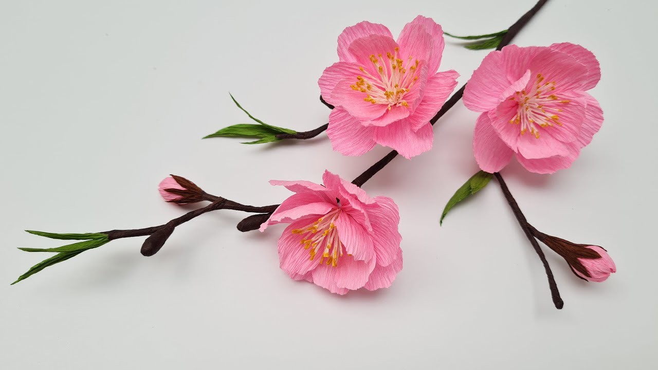 How To Make Peach Blossom Paper Flower #2. Paper Flower. Góc nhỏ Handmade