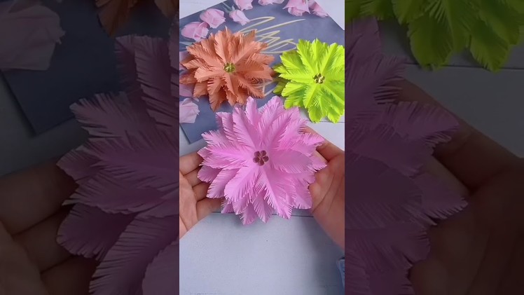 How to make simple paper flowers ????️????.DIY paper crafts shorts#