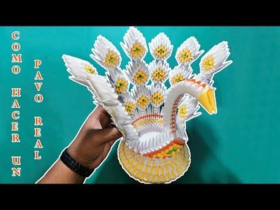 Origami 3D Pavo real (Nivel Normal)