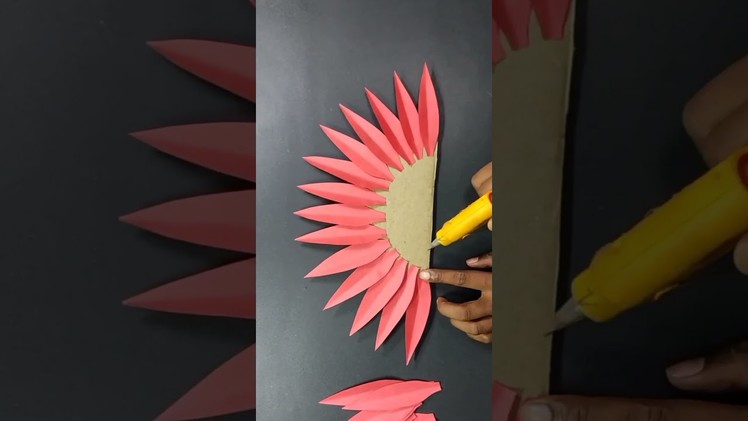 Paper flowers crafts - Wall Hanging Crafts - Home Decoration Idea - shorts - shorts Crafts #ytshorts