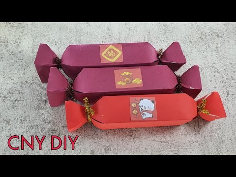 Cara Membuat Angpao Bentuk permen Unik. Chinese Candy Red Envelope. CNY DIY