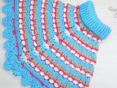 Crochet 12-18 months old Girls Poncho | High-neck poncho | winter poncho | stylish poncho