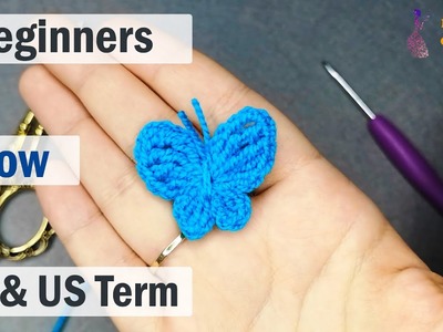 Crochet ???? How to do a Butterfly Easy Tutorial for Absolute Beginners ????Crochet Small Butterflies ????
