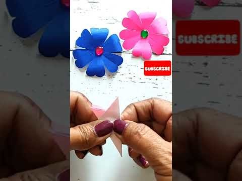 Easy Paper Flowers | How To Make DIY Six Petal Small Paper Flowers #shorts #easycreativecrafts