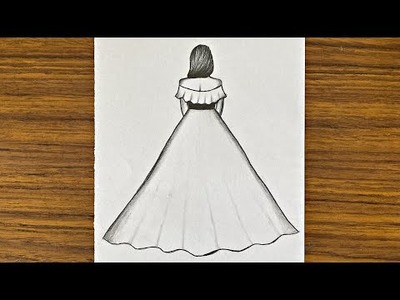 Easy way to Draw a girl With beautiful dress | How to Draw a girl with beautiful dress| Girl Drawing