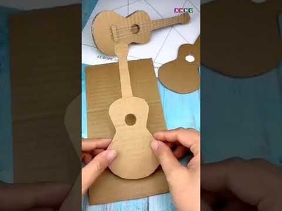 Esay and beautiful Cardboard Craft Idea | guitar from cardboard |Diy Mini Guitar Crafts #diy #craft