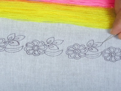 Fabulous Hand Embroidery, Fantastic Hand Embroidery Border Design, Border Embroidery, Basic Stitches