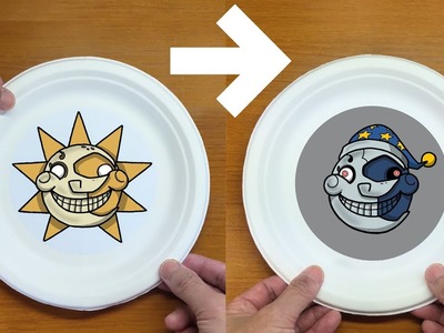 Funny Things！Sundrop & Moondrop（FNAF）Face Changer Paper Plate Craft DIY Ideas