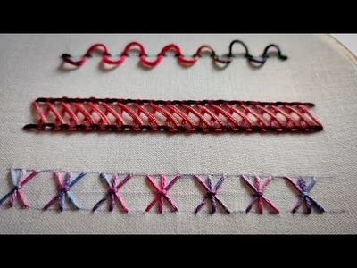 Hand embroidery for beginners || 3 lace embroidery stitches || Basic embroidery - Let's Explore