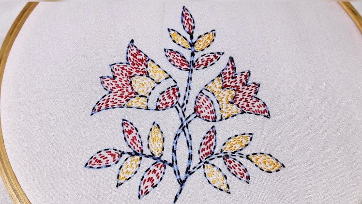 Hand Embroidery Kantha Work Designs | Kantha Stitches Embroidery Tutorial for Beginners