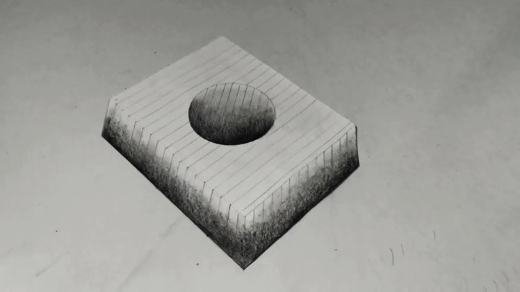 How to 3D Drawing | 3D trick art on paper | Hole Illusion Step by Step.