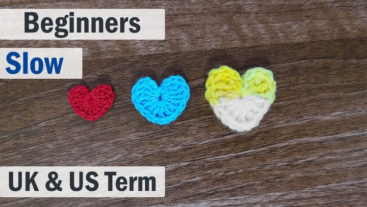 How to crochet a heart ???? HOW TO CROCHET A QUICK & EASY SMALL HEART APPLIQUE FOR BEGINNERS ????????