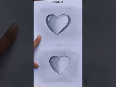 How to Draw Easy 3D Heart Water Drops | Pencil Drawing | Draw With Rohit #Shorts