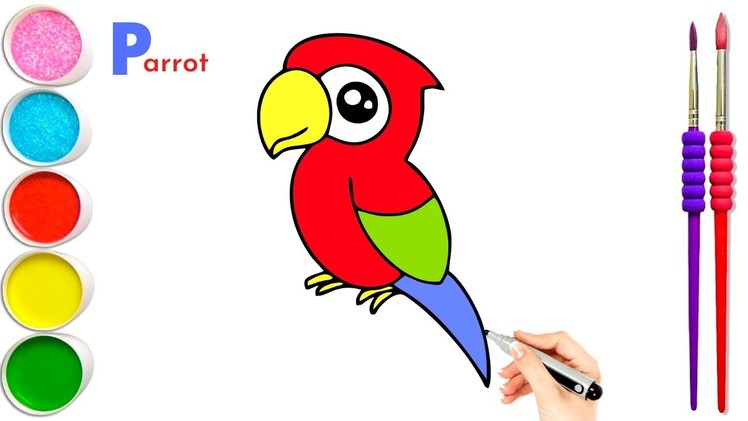 How to Draw Macaw???? | Parrot Drawing for Kids | Colorful Bird Art for Kids | Draw Easy | Art Gallery