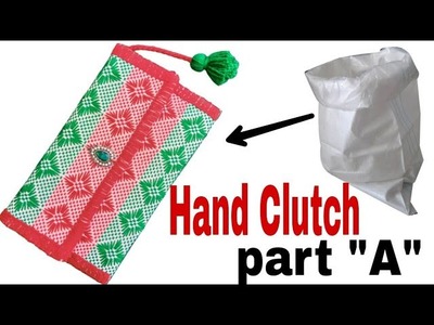 How to make Handbag at home | Hand clutch with Flour Bag | Hand purse on plastic ason#DESIGNthinking