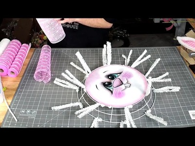 Making a Bunny Face Easter Wreath