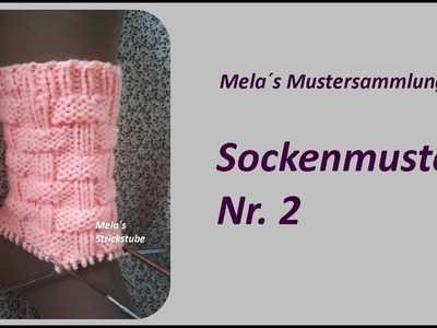 Sockenmuster Nr. 2 - Strickmuster  in Runden stricken. Socks knitting pattern
