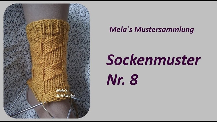 Sockenmuster Nr. 8 - Strickmuster in Runden stricken