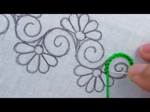 Super unique hand embroidery border line design| Amazing Border Easy Embroidery Tutorial