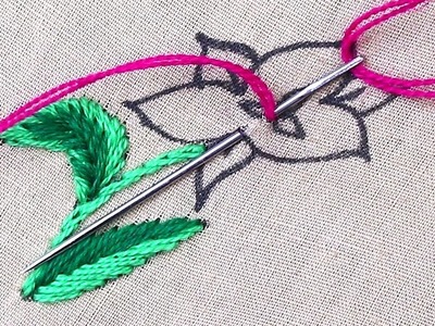 Very easy hand embroidery for beginners - amazing needlework - hand embroidery designs drawing