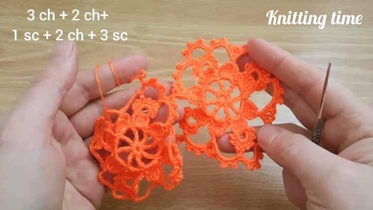 AWESOME. Cute Flower Crochet motif. very easy. very beautiful crochet knitting lace.tığ işi çiçek