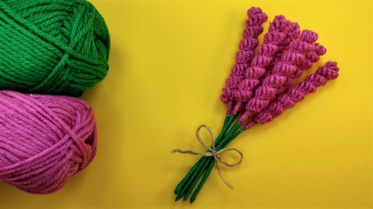 Easy Yarn Lavender Flowers | DIY Woolen Crafts