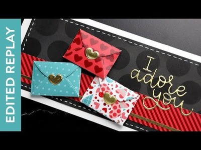 ???? EDITED REPLAY - Slimline Patterned Paper Valentine's Day Card