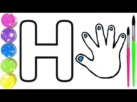 H for Hand✋| How To Draw Alphabet H and Coloring | Art for Kids | Step by Step