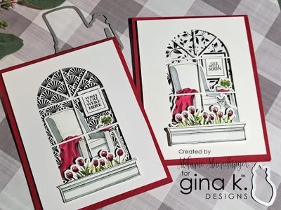 How to Create a Beautiful Scene with Window Additions Stamps and Dies from Gina K. Designs