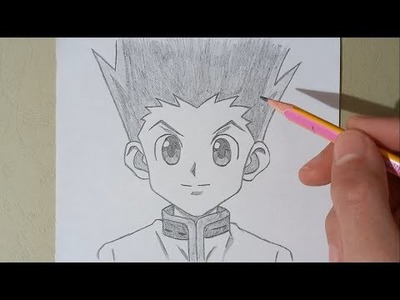 How to draw Gon from hunter x hunter easy just pencil