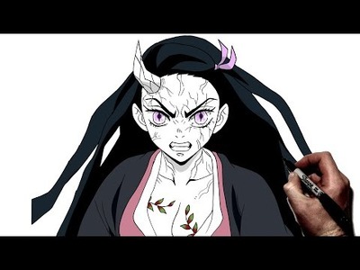 How To Draw Nezuko (Demon Form) | Step By Step | Demon Slayer