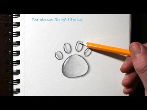 How to Draw Realistic 3D Water Drops | Easy For Beginners. Pencil Drawing. Pawprint