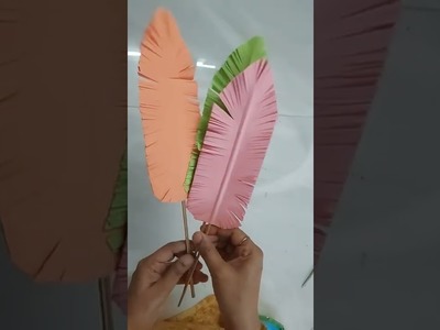 Making of artificial feathers using paper# paper diy