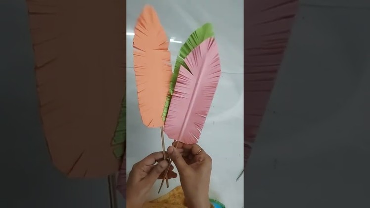 Making of artificial feathers using paper# paper diy