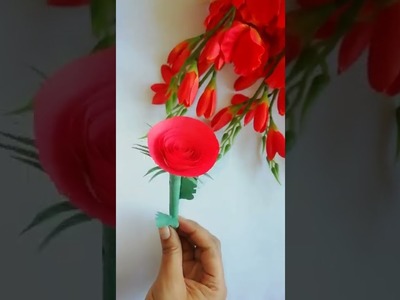 Rose Day DIY - Rose Flower From Paper | Paper Rose.Paper Flowers #shorts #papercraft #trending  #diy