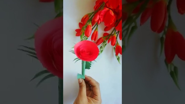 Rose Day DIY - Rose Flower From Paper | Paper Rose.Paper Flowers #shorts #papercraft #trending  #diy