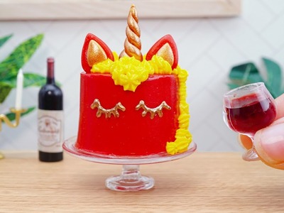Satisfying Miniature UNICORN CAKE Decorating For Lunar New Year | Miniature Cooking Mini Bakery