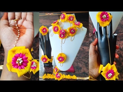 Yellow Rose Petals Jewelry For heldi Function or Other occasions Making At Home||Flower Jewelry||,
