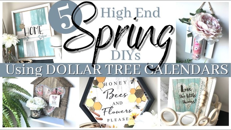 5 *SPRING* DIYs using DOLLAR TREE CALENDARS!! | New HIGH END Spring DIYs
