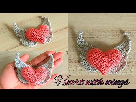 Amigurumi heart with wings || crochet Valentine's Day Gift ideas