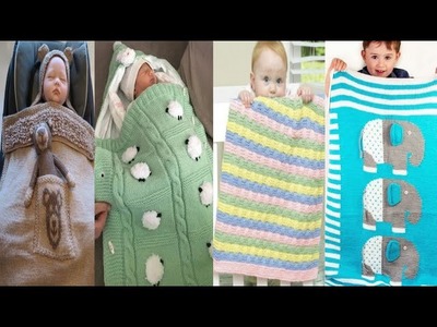 Beautiful hand knitted baby blanket design.Crochet blanket design for kids