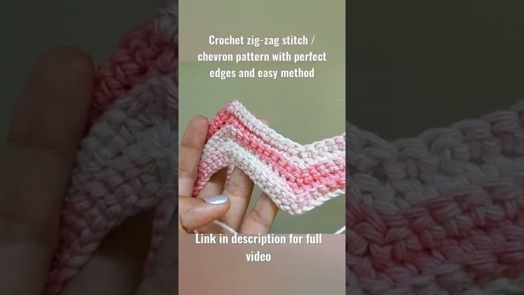 Crochet chevron pattern.zig zag stitch with perfect edges #shorts #zigzag stitch #chevron